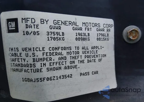 2006 Saturn Ion 2 z USA, uszkodzony, nr VIN 1G8AJ55F06Z143542